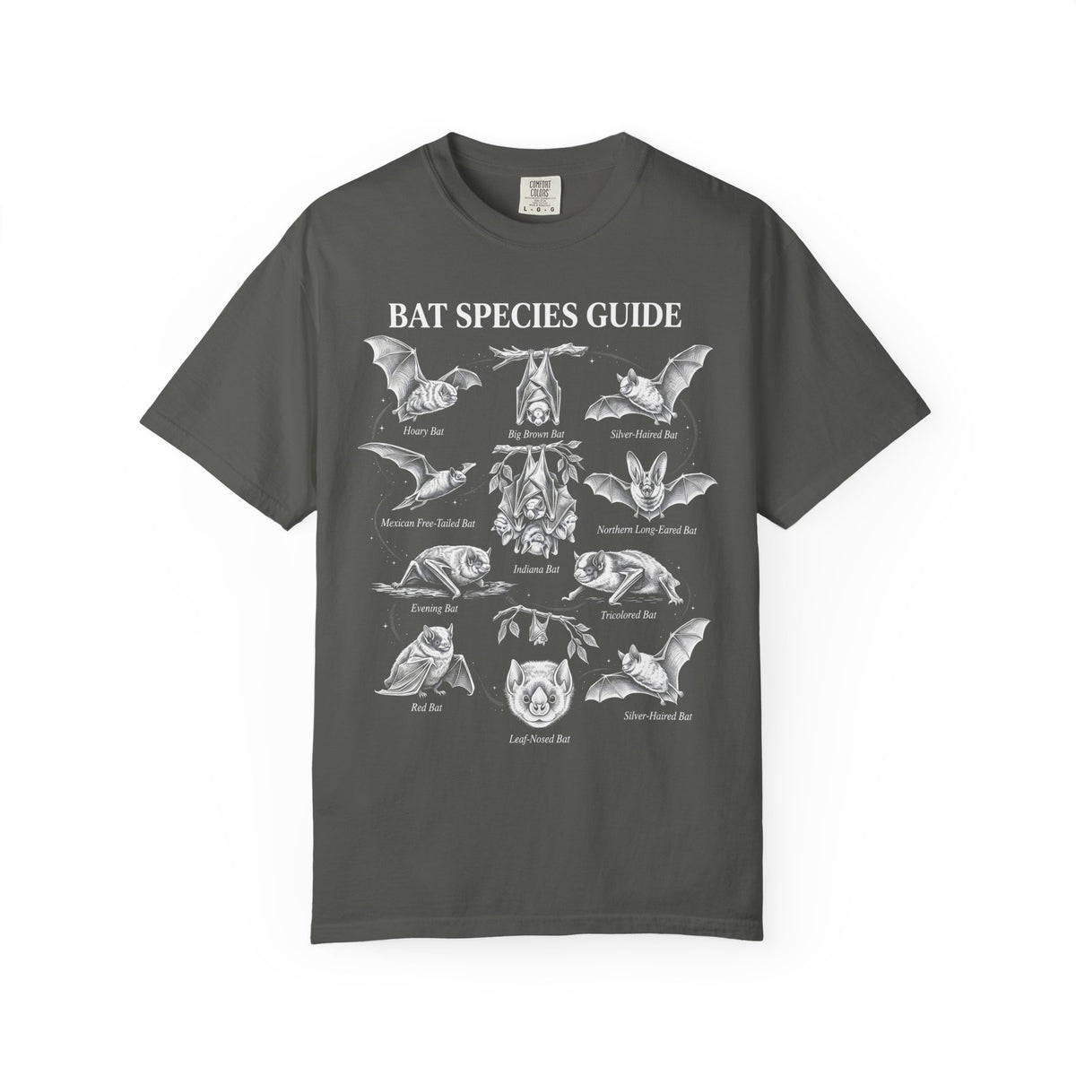 Bat Species Guide Classic Tee | Wildlife Mammals | Animal Chart