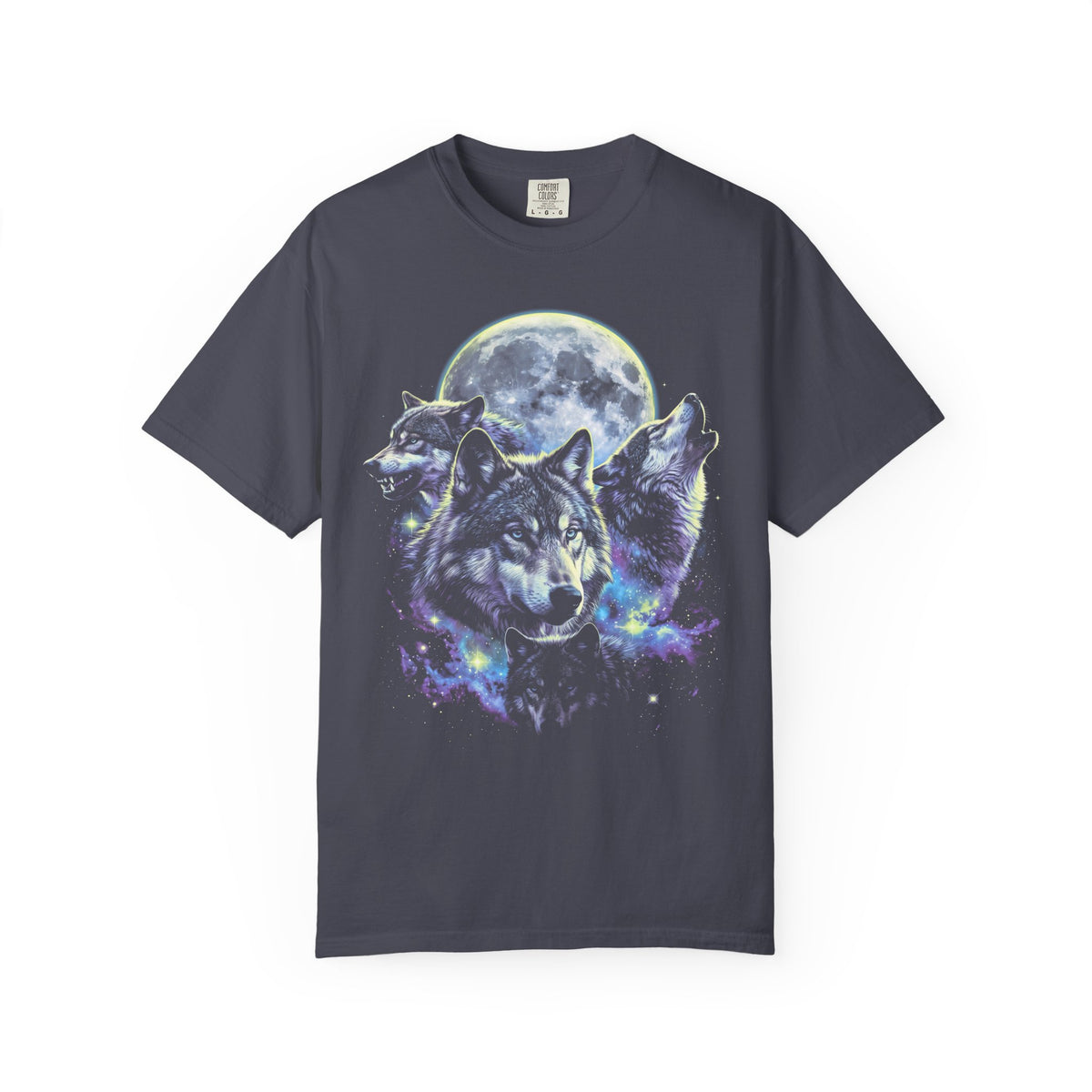 Wolf Pack Classic Tee | Galaxy Full Moon | Wildlife Nature