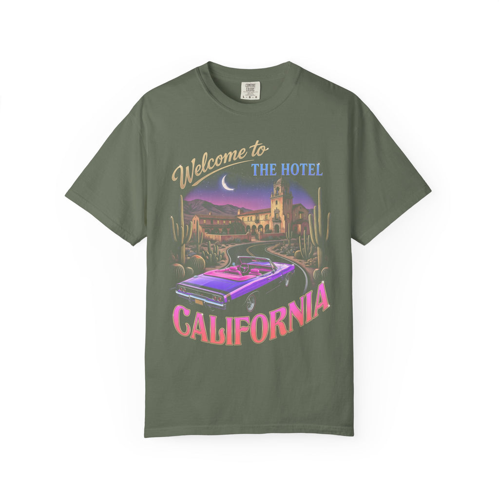 Hotel California Classic Tee | Retrowave Car | Vaporwave Art