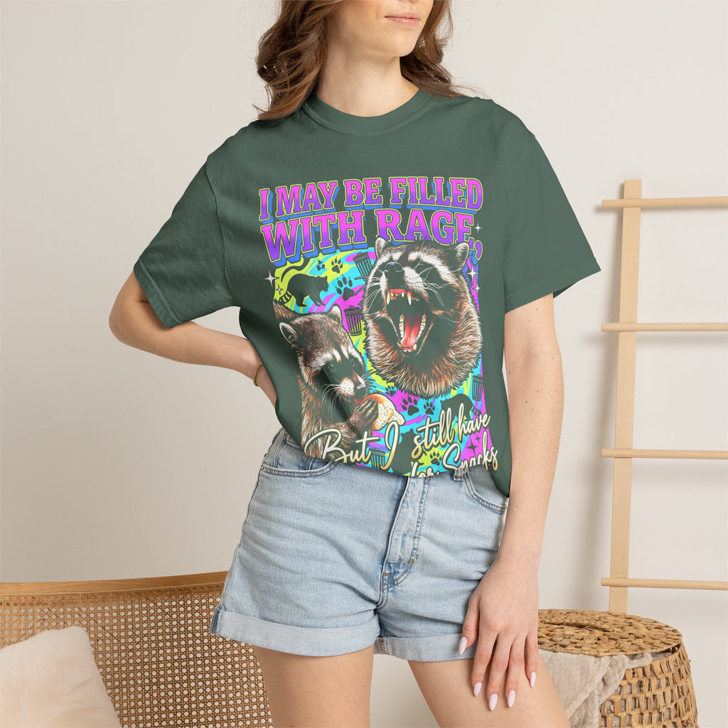I May Be Filled With Rage Classic Tee | Raccoon Meme Gift