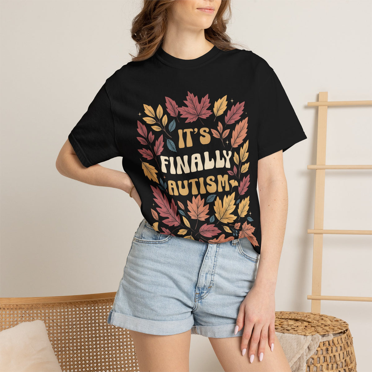 It's Finally Autumn Classic Tee | Fall Leaves | Vintage Floral