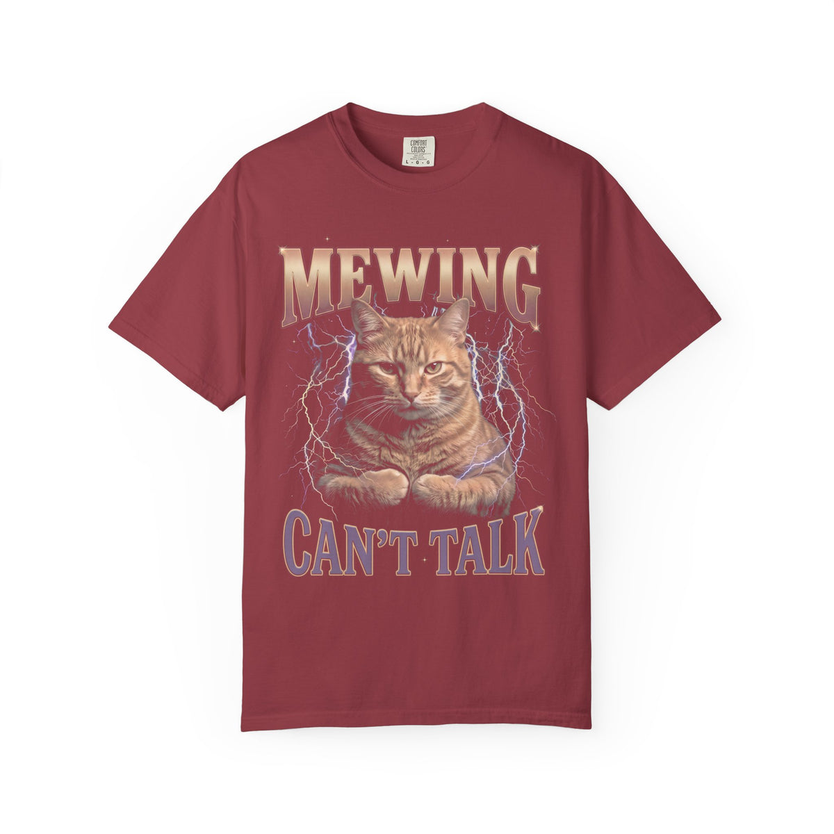 Mewing Can't Talk Classic Tee | GigaChad Feline | Muscle Lightning