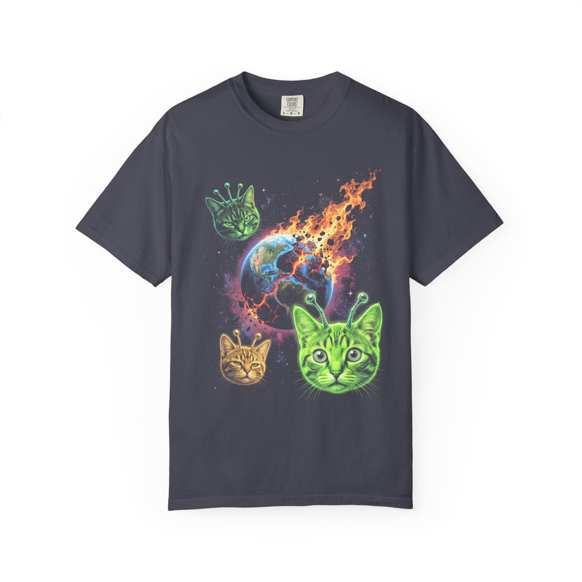 Alien Cat UFO Classic Tee | Mystery Space Art | Bowler Hat