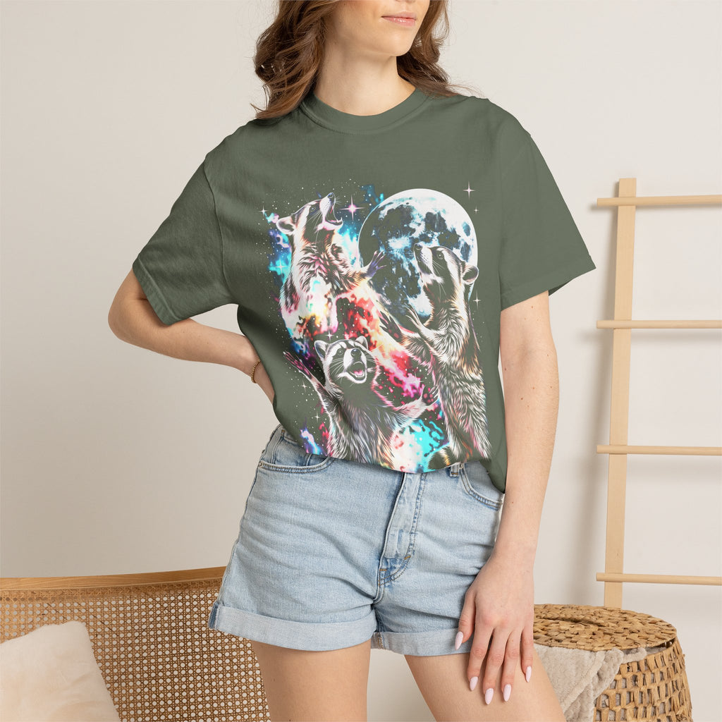Space Raccoon Moon Classic Tee | Vintage Retro | Sci-Fi Gift