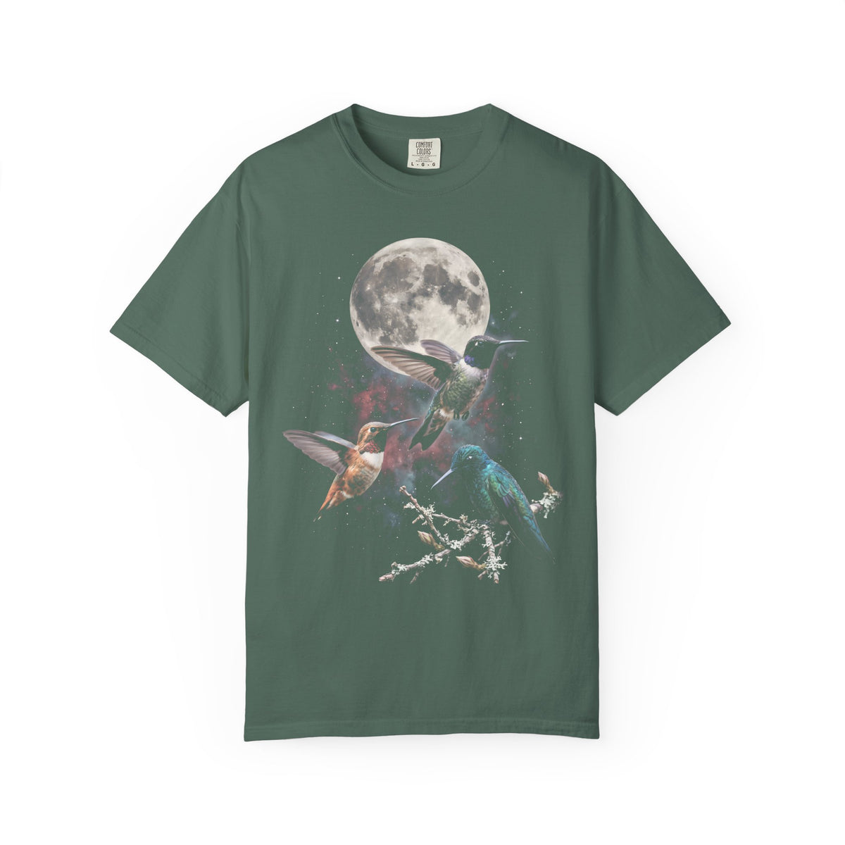 Hummingbird Full Moon Classic Tee | Galaxy Space | Bird Lover