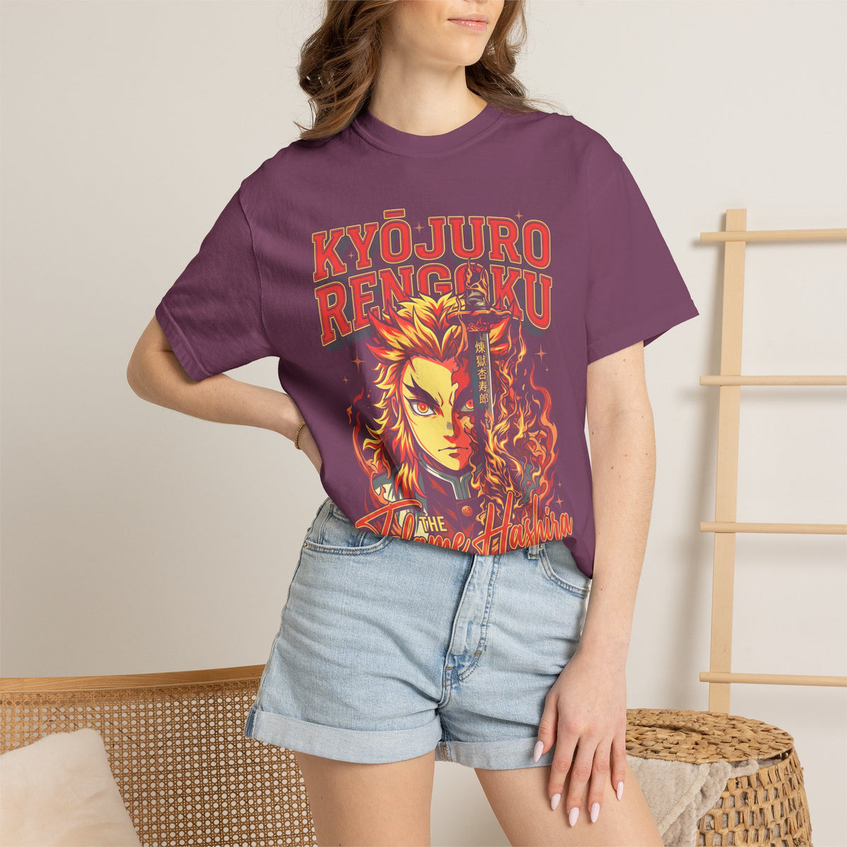 The Flame Hashira Fire Classic Tee | Anime Manga | Retro Gift