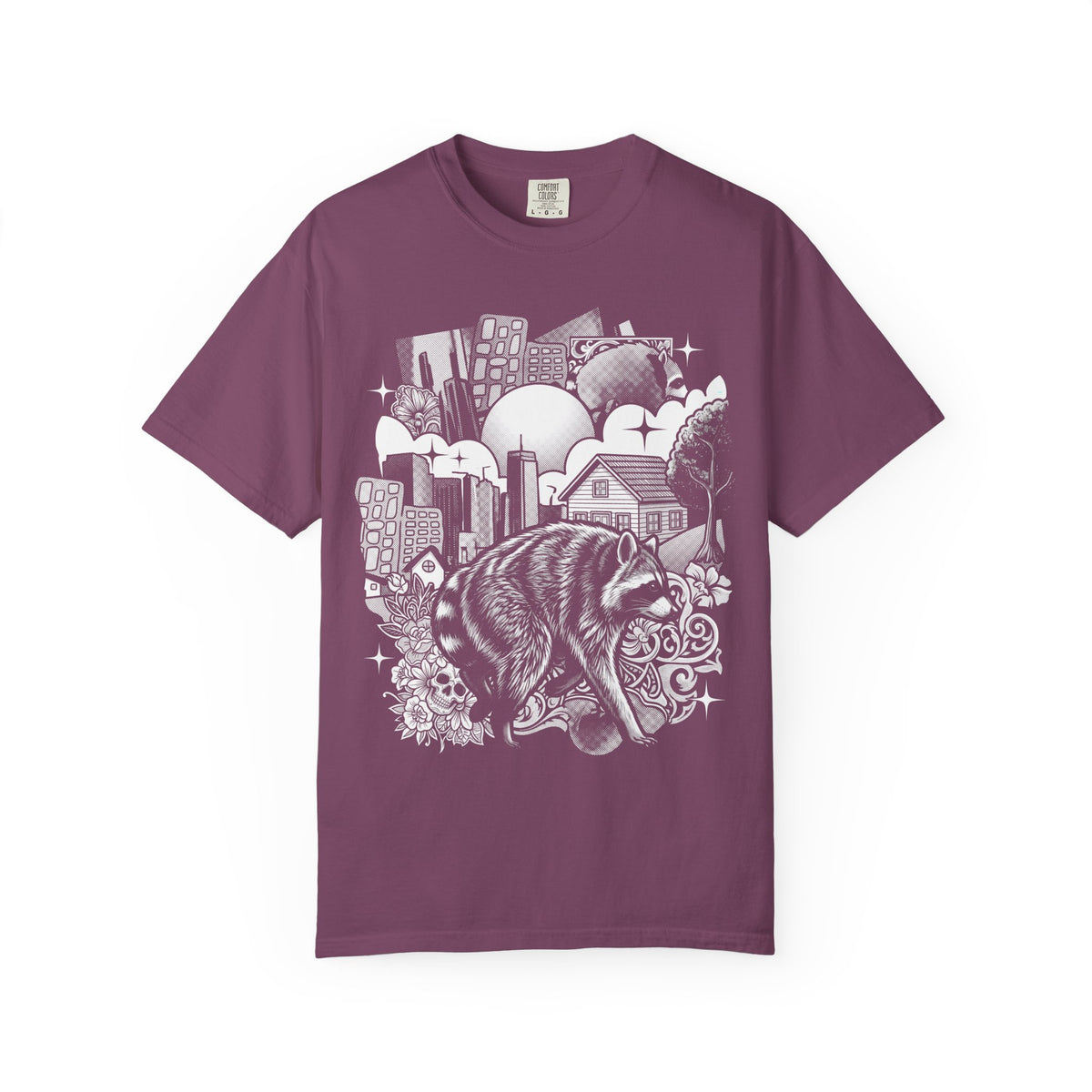 Raccoon City Skull Classic Tee | 90s Retro | Gaming Gift