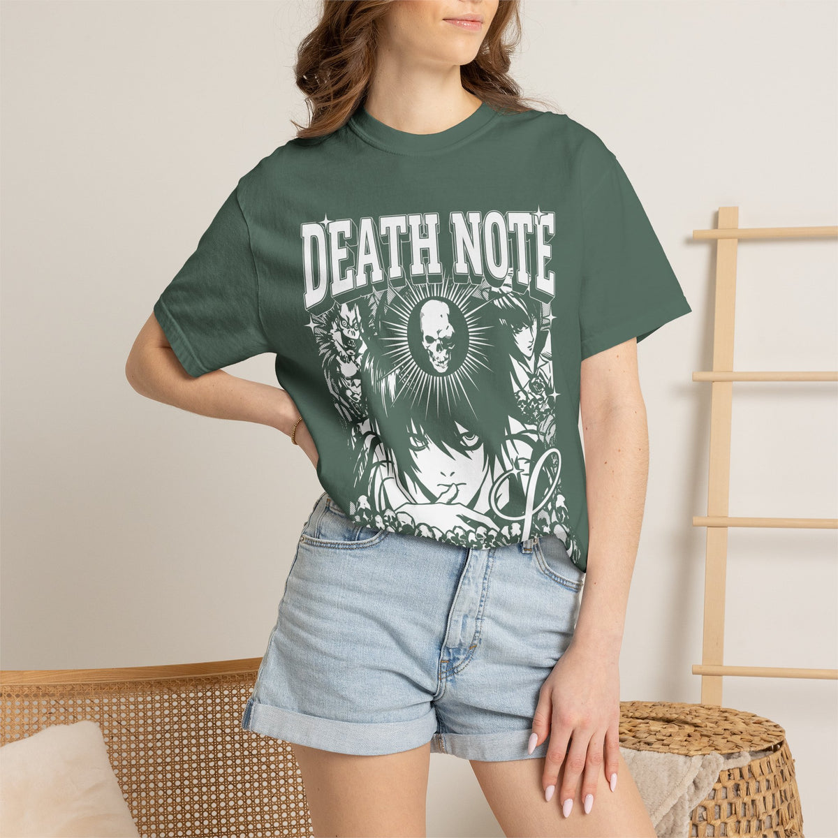 Gothic Skull Manga Detective Classic Tee | Dark Anime Gift
