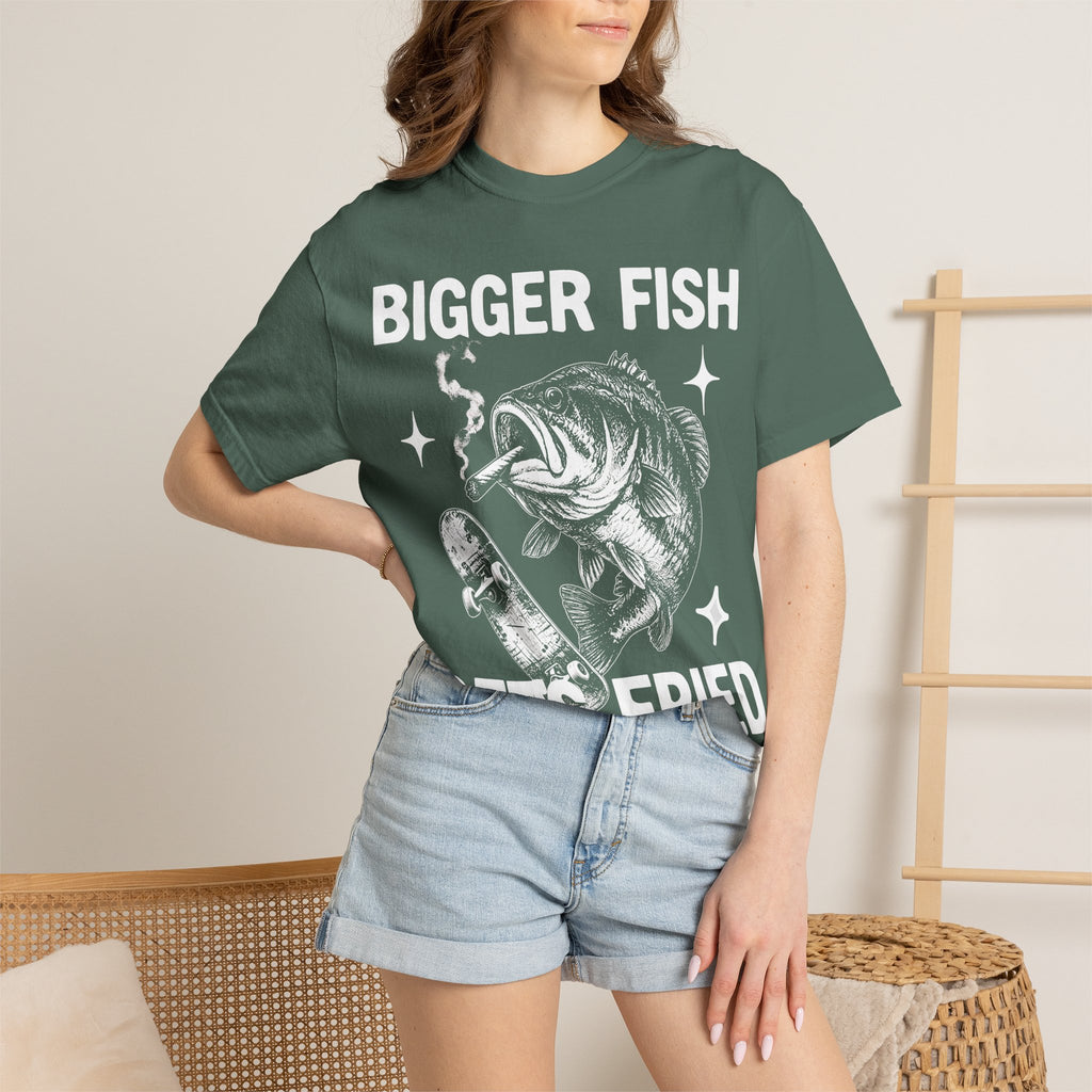 Bigger Fish Gets Fried Classic Tee | Funny Skater | Fish Meme