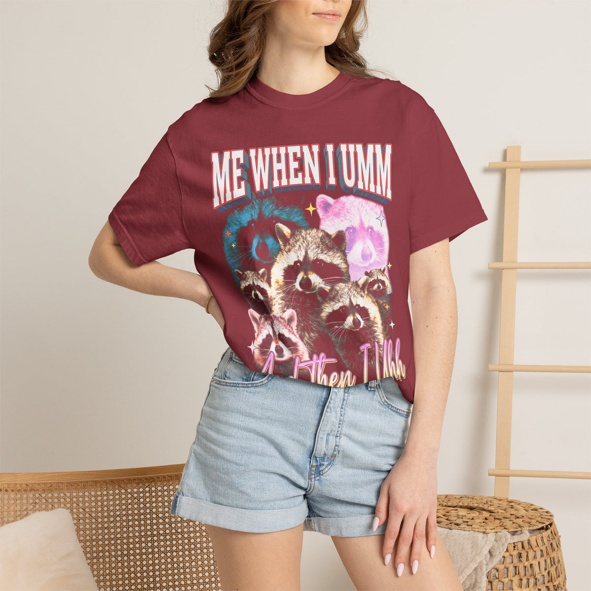 Me When I Umm Raccoon Classic Tee | Funny Meme | 90s Retro