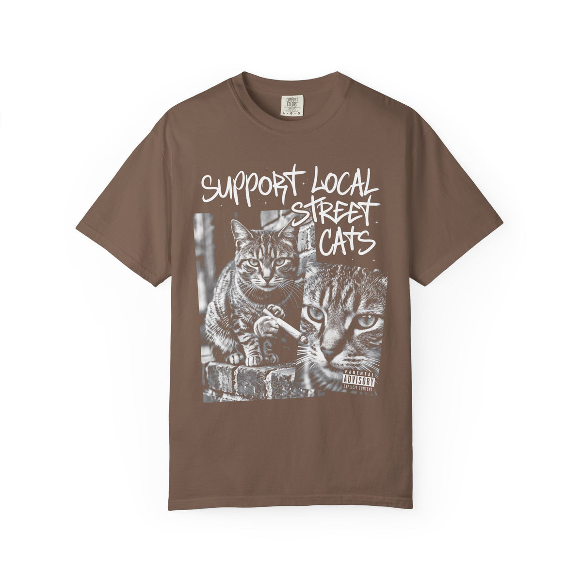 Support Local Street Cats Classic Tee | Smoking Cat Art