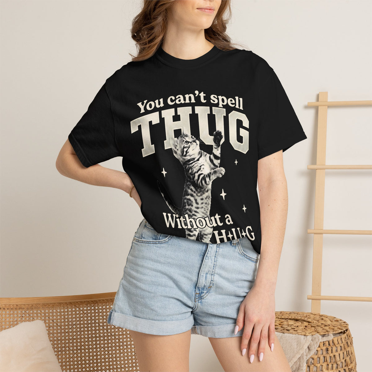 Thug Without A Hug Classic Tee | Funny Cat Meme | Pet Humor