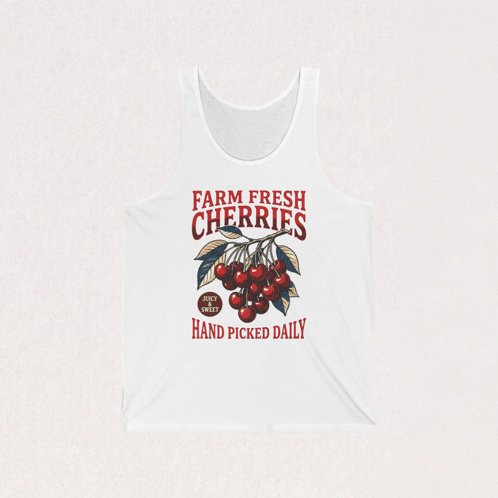 Farm Fresh Cherries Hand Picked Daily Unisex Tanktop