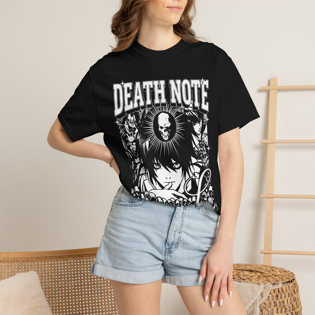 Gothic Skull Manga Detective T-Shirt - Dark Anime Graphic Tee