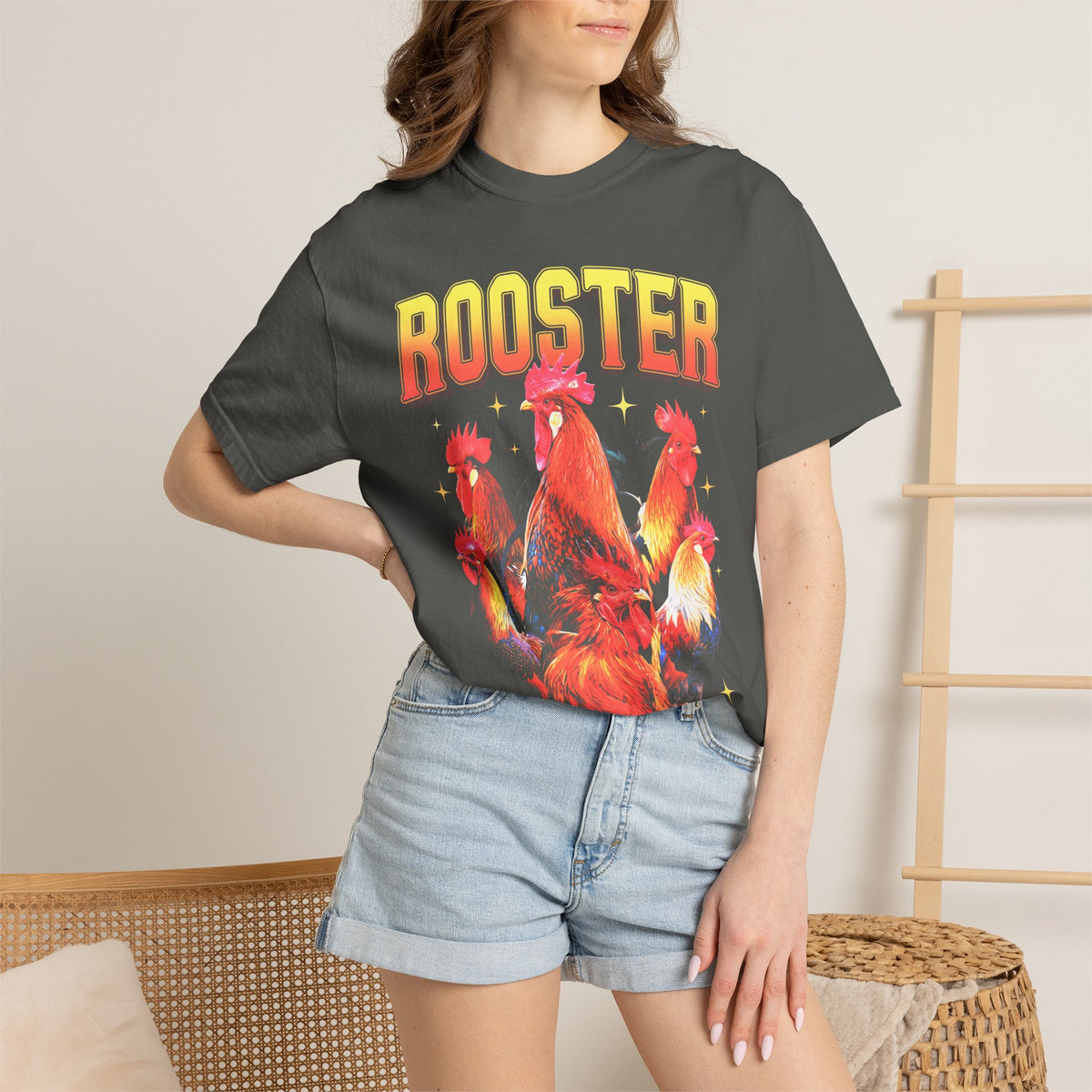 Vintage Rooster Classic Tee | 90s Graphic | Chicken Gift