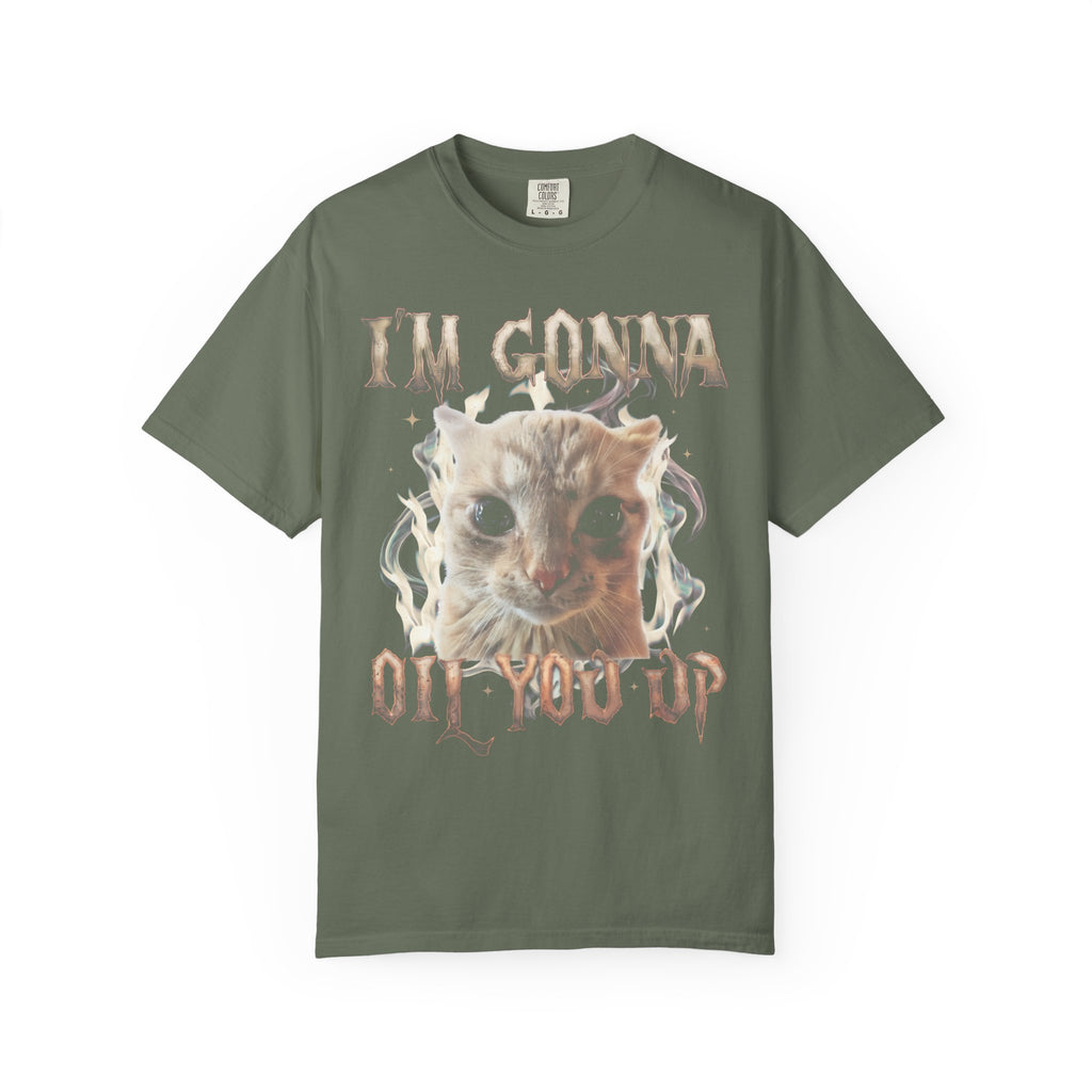 I'm Gonna Oil You Up Classic Tee | Meme Cat | Heavy Metal Bootleg