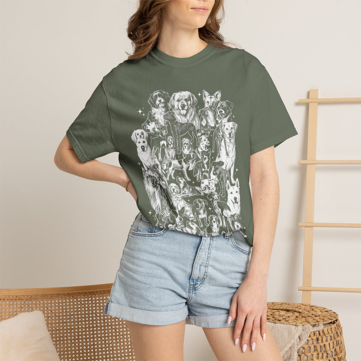 Retro Puppy Collage Classic Tee | 90s Vintage | Dog Gift