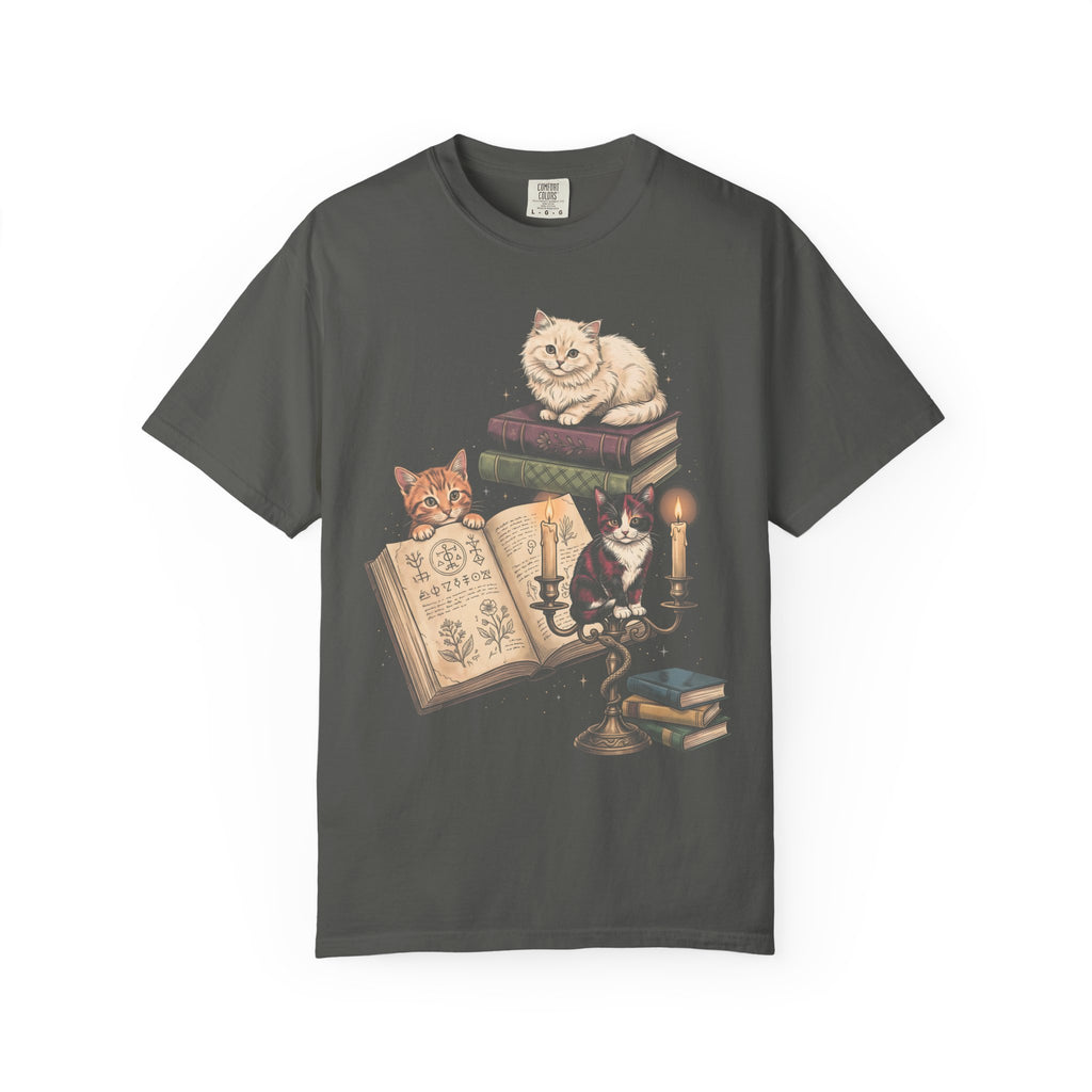 Mystical Library Cats Classic Tee | Occult Alchemy | Antique Book