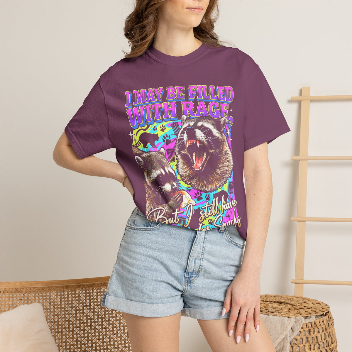 I May Be Filled With Rage Classic Tee | Raccoon Meme Gift