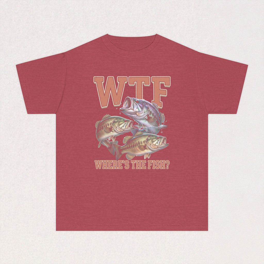 WTF (Where's The Fish?) Youth Fishing Kids Tee