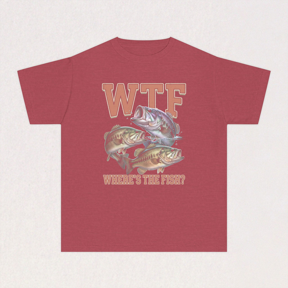 WTF (Where's The Fish?) Youth Fishing Kids Tee