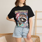 Unstoppable Overthinking Raccoon T-Shirt - Funny 90s Retro Graphic Tee