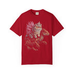 Cat Riding Raptor Classic Tee | Fantasy Dinosaur | Vintage Magic