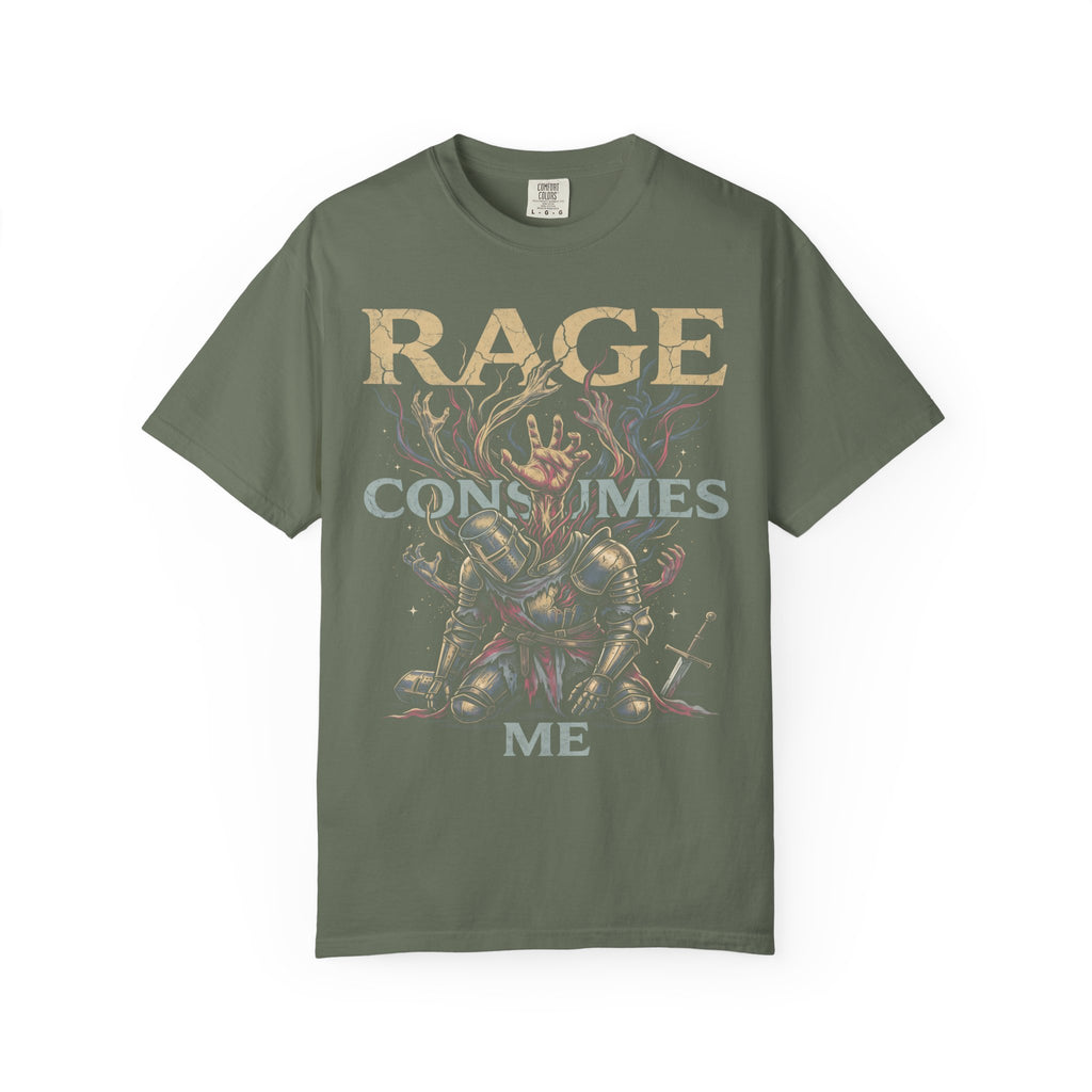RAGE CONSUMES ME Classic Tee | Kneeling Knight | Dark Fantasy