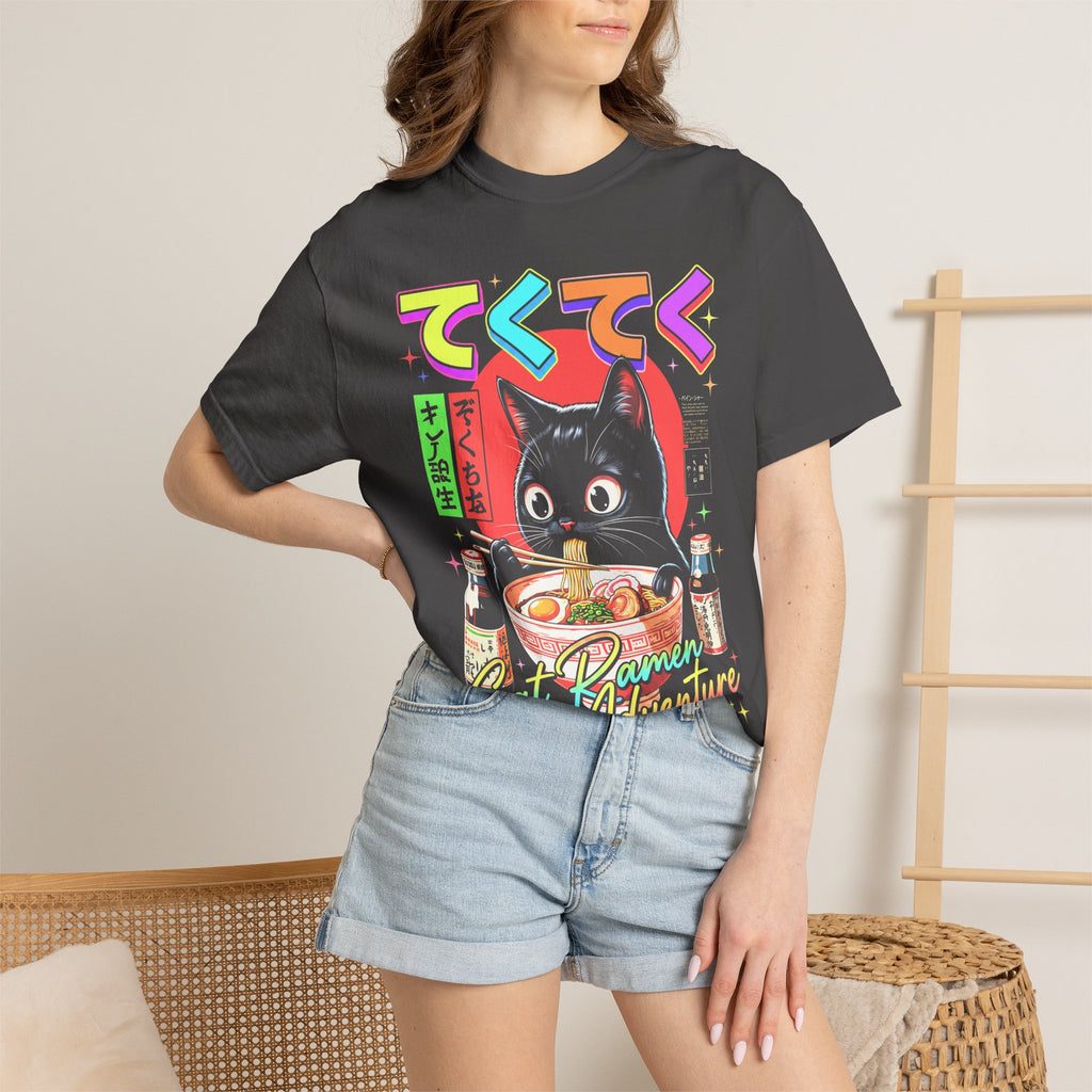 Cute Black Cat Ramen Classic Tee | Japanese Food | Retro Gift