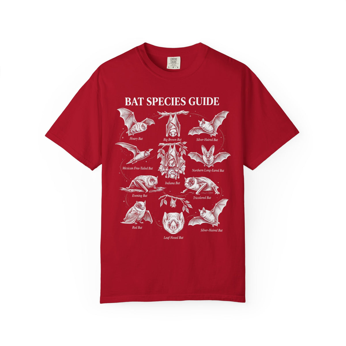 Bat Species Guide Classic Tee | Wildlife Mammals | Animal Chart