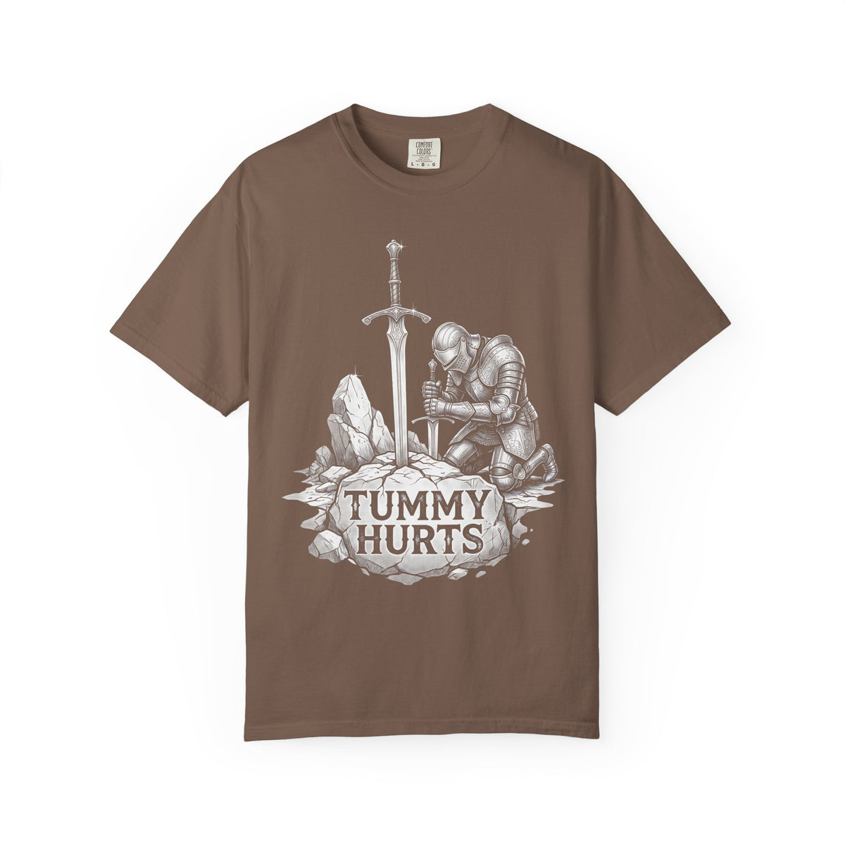 Tummy Hurts Classic Tee | Dark Fantasy | Kneeling Knight