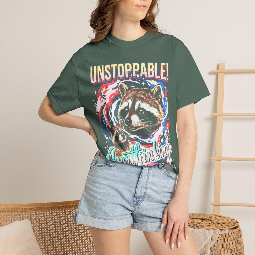 Unstoppable Overthinking Raccoon Classic Tee | 90s Funny Gift