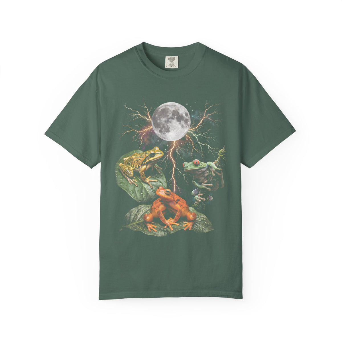 Trippy Space Frog Classic Tee | Cosmic Full Moon | Psychedelic