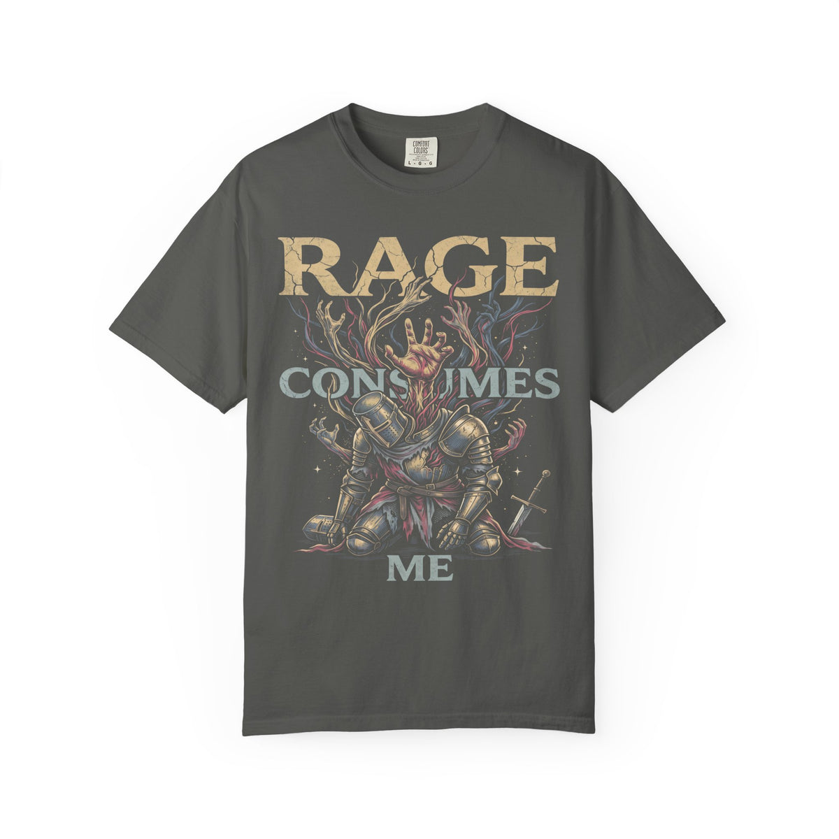 RAGE CONSUMES ME Classic Tee | Kneeling Knight | Dark Fantasy