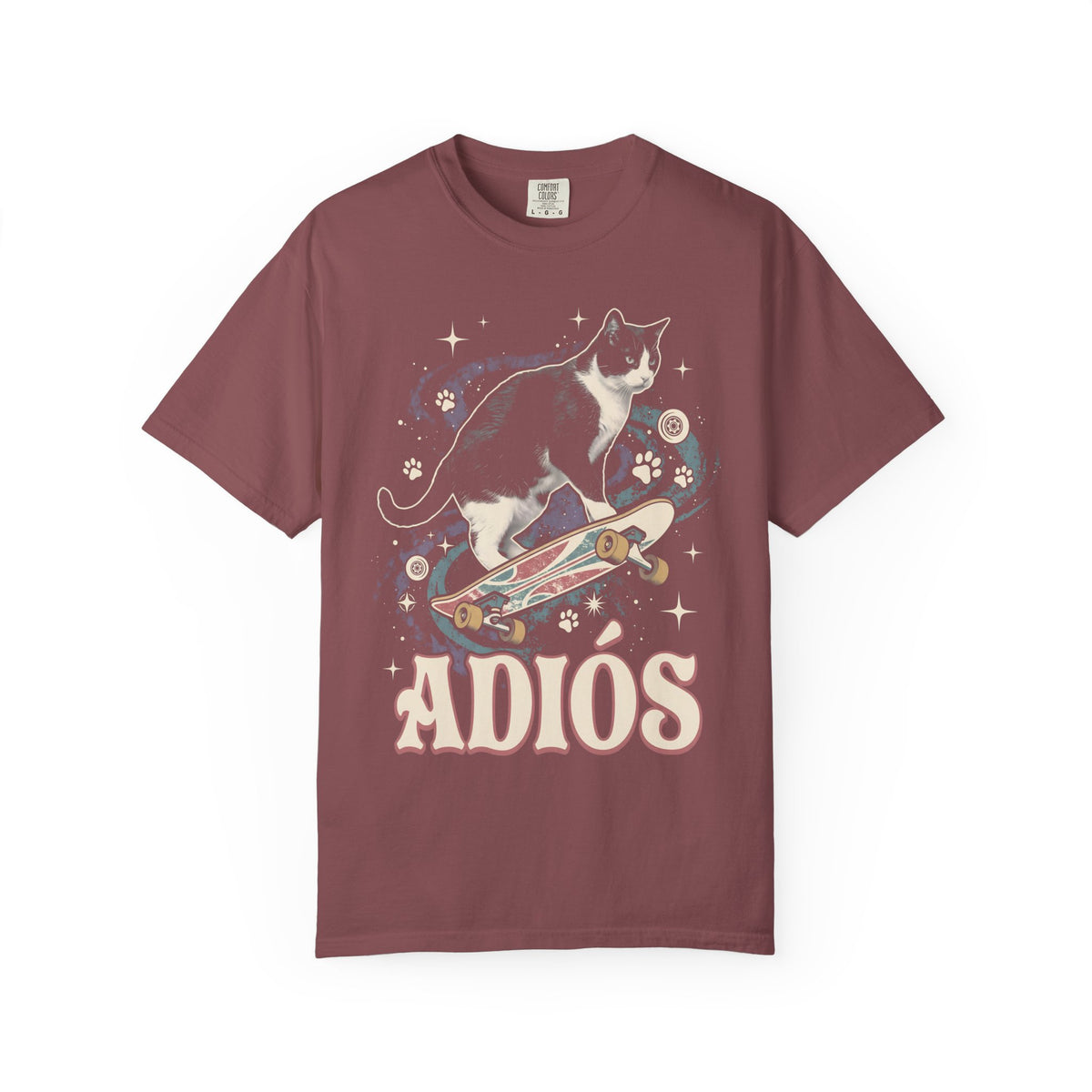 Adiós Tuxedo Cat Classic Tee | Space Feline | Cosmic Retro