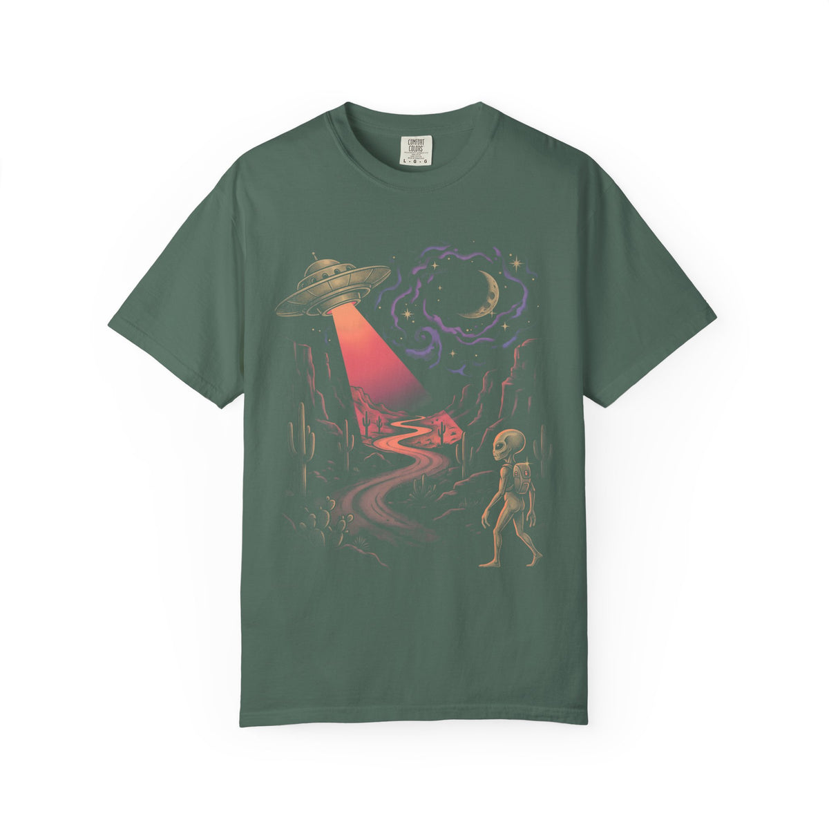 Grey Alien Abduction Classic Tee | Vintage Sci-Fi | Space Art
