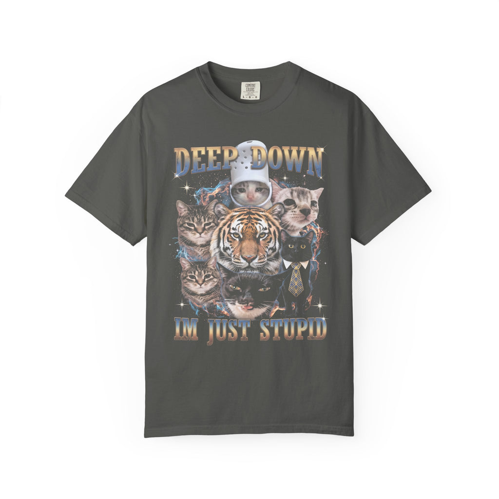 Deep Down Im Just Stupid Classic Tee | Tiger Cat | Galaxy Meme