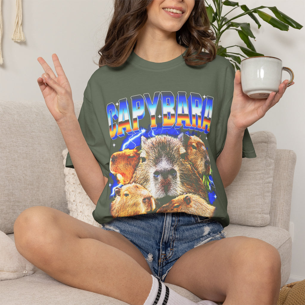 Capybara Lightning Classic Tee | 90s Retro | Animal Gift