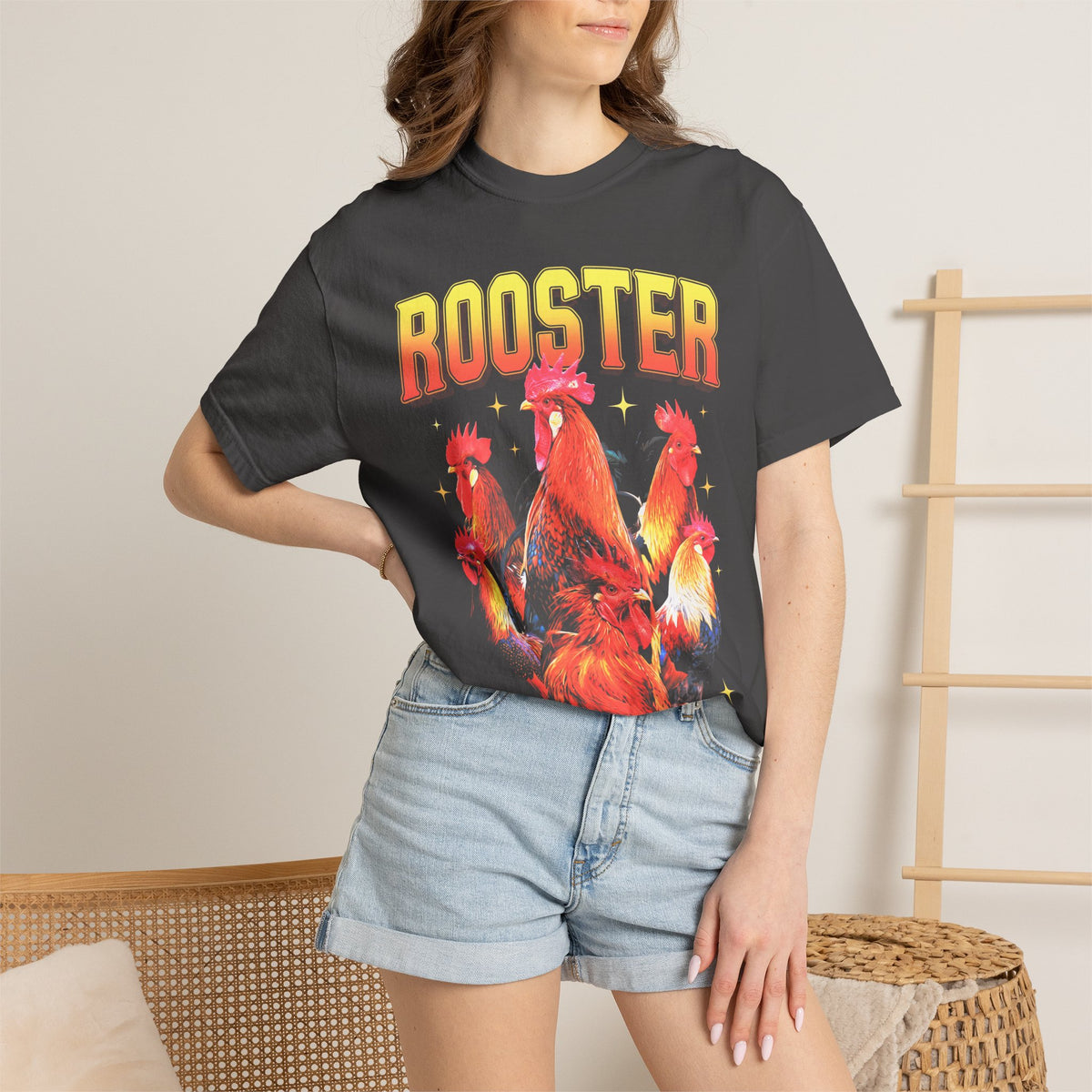 Vintage Rooster Classic Tee | 90s Graphic | Chicken Gift