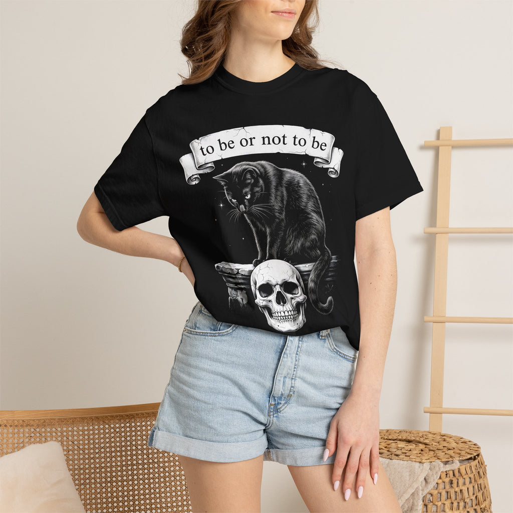 To Be Or Not To Be No Classic Tee | Black Cat Skull Art