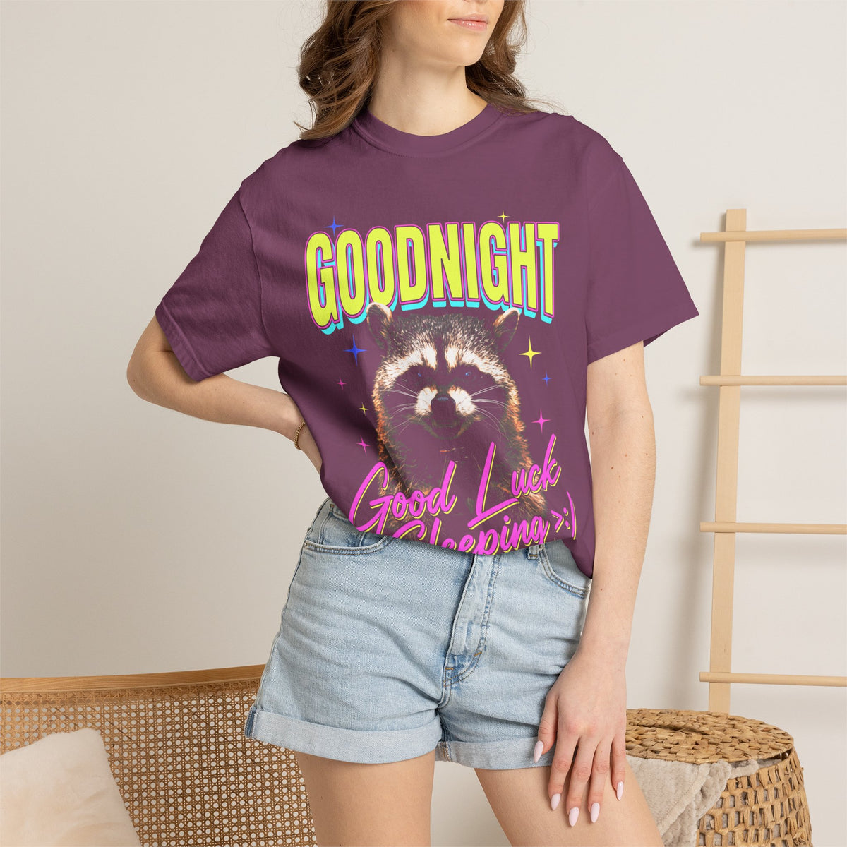 Goodnight Good Luck Sleeping Classic Tee | Raccoon Meme