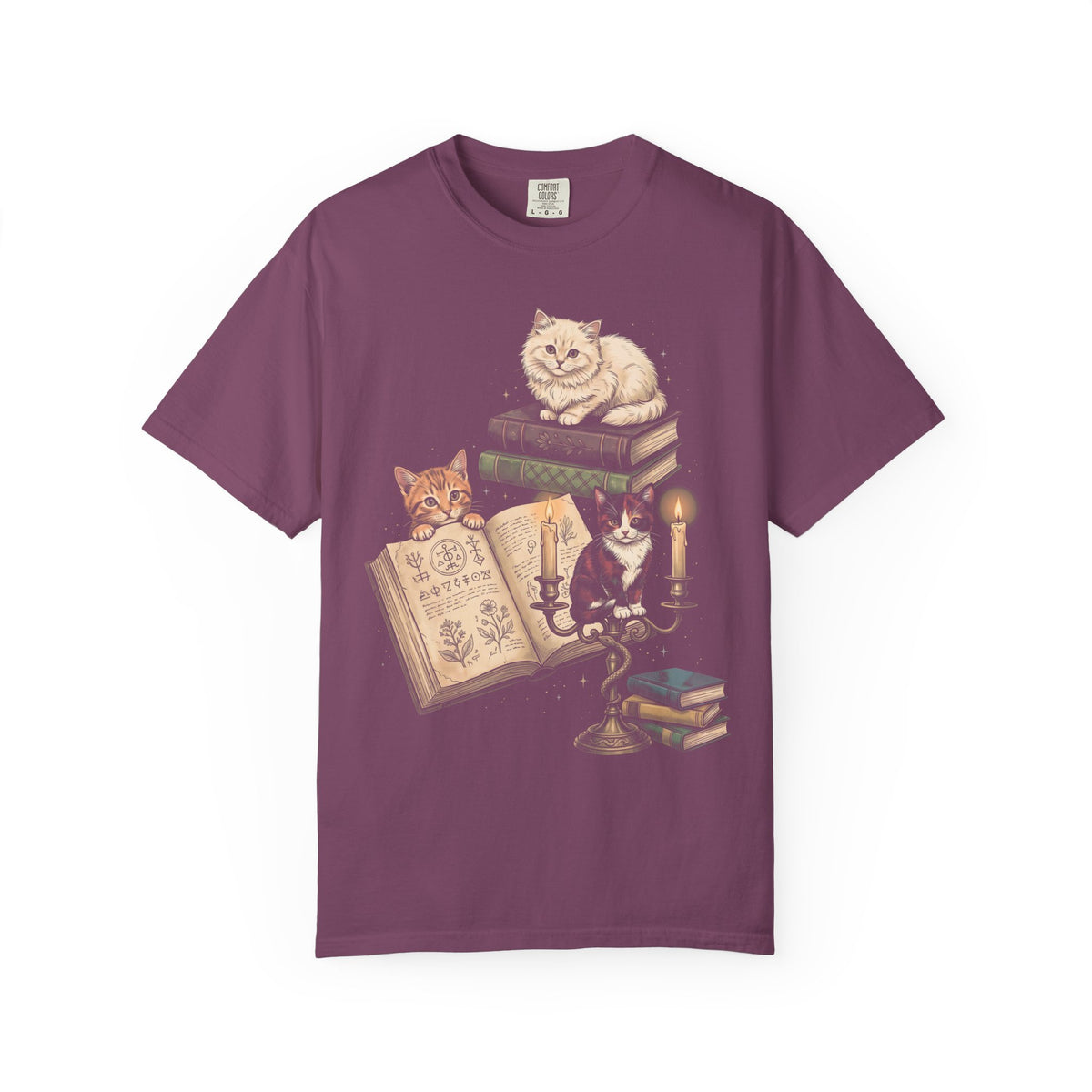 Mystical Library Cats Classic Tee | Occult Alchemy | Antique Book