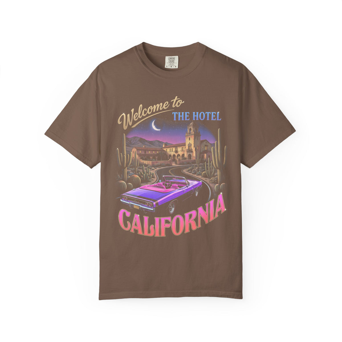 Hotel California Classic Tee | Retrowave Car | Vaporwave Art