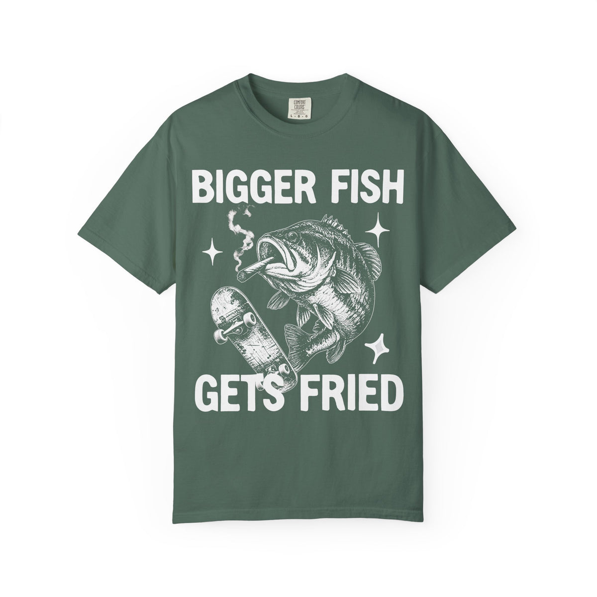 Bigger Fish Gets Fried Classic Tee | Funny Skater | Fish Meme