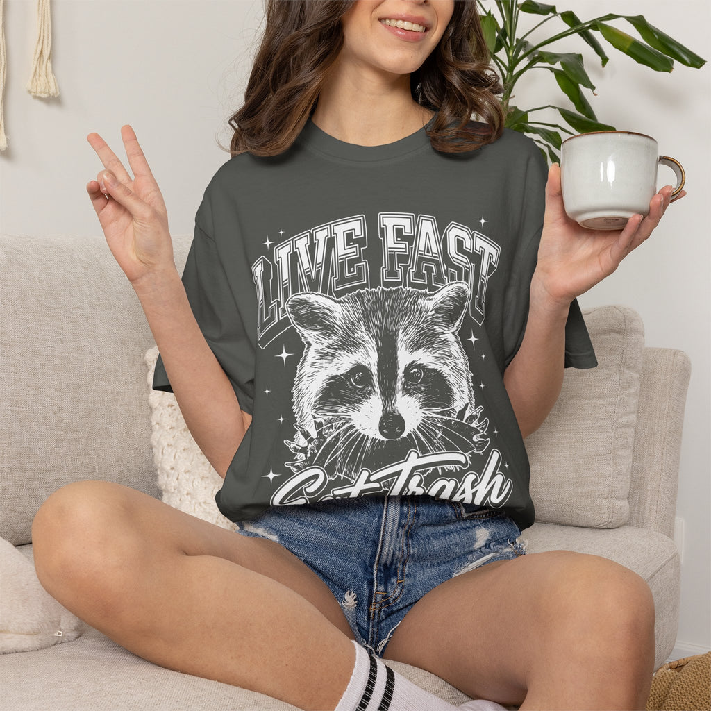 Live Fast Eat Trash Raccoon Classic Tee | Vintage | Funny Gift