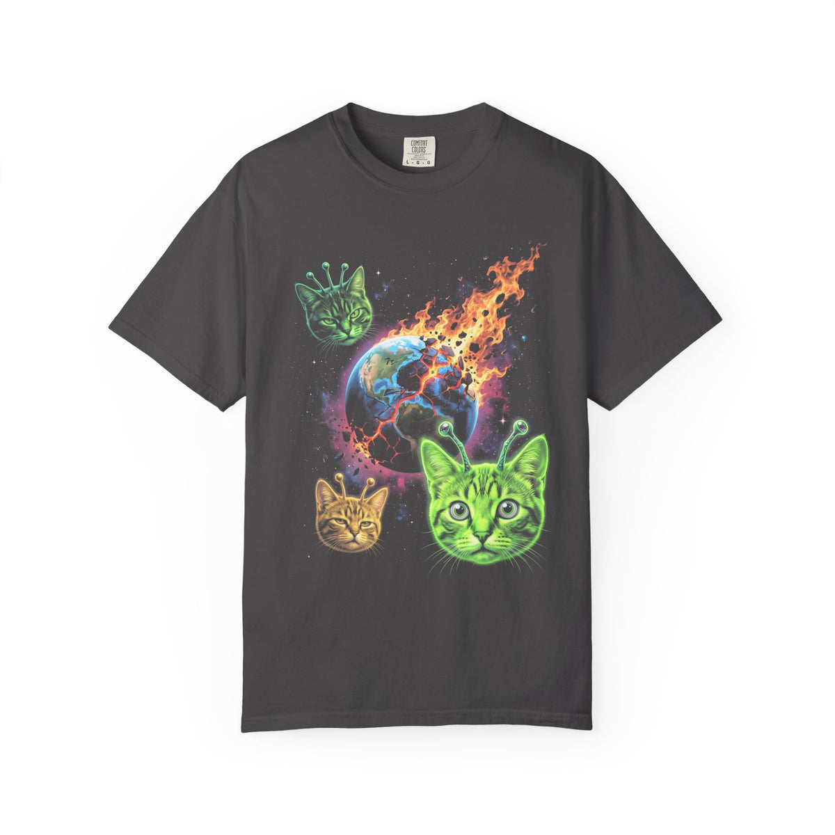 Alien Cat UFO Classic Tee | Mystery Space Art | Bowler Hat