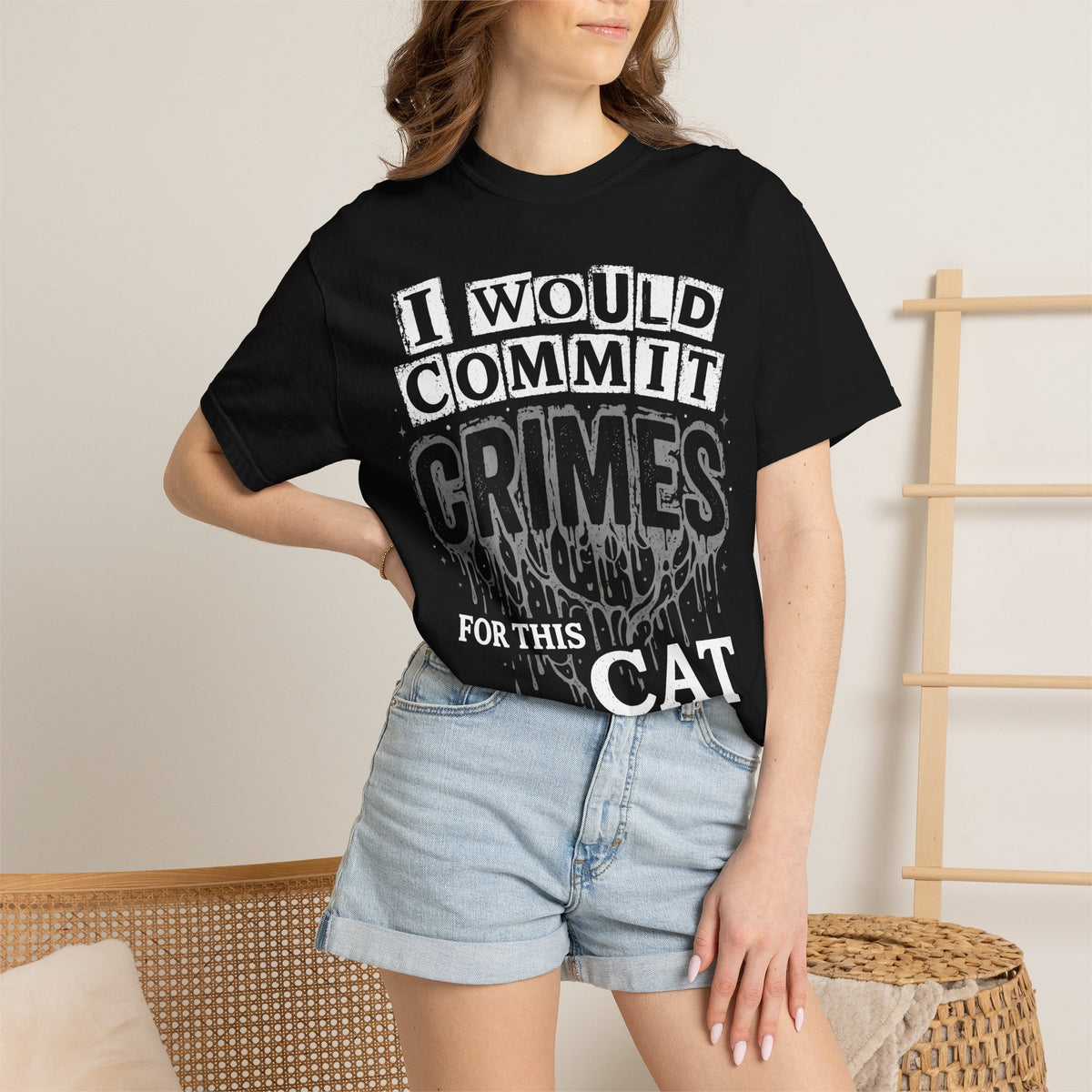 I Would Commit Crimes For This Cat Classic Tee | Gothic Pet Lover