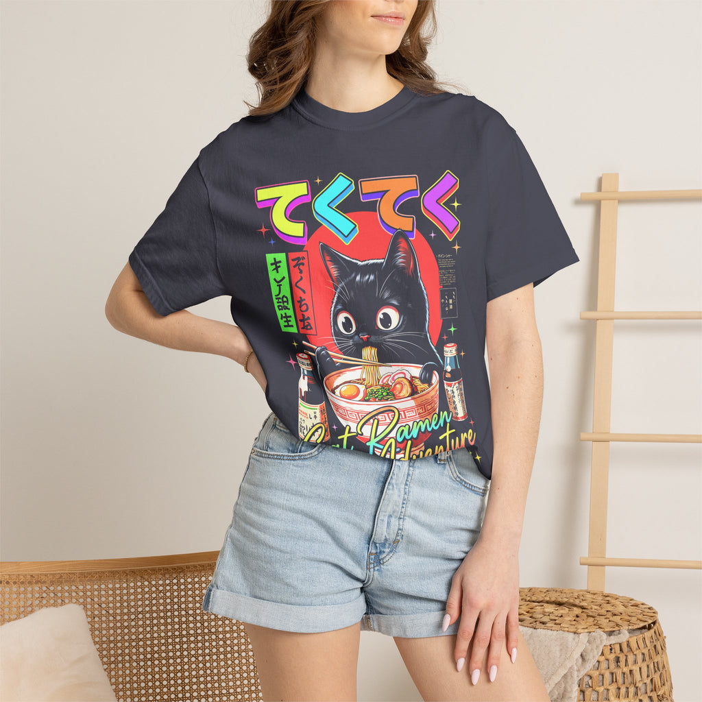 Cute Black Cat Ramen Classic Tee | Japanese Food | Retro Gift