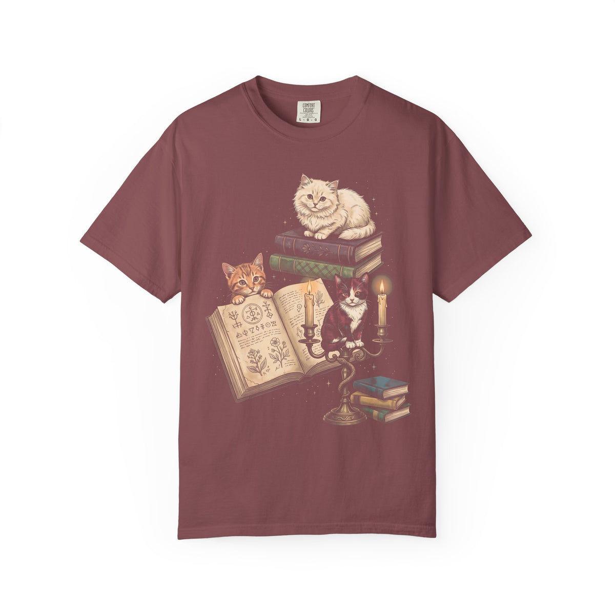 Mystical Library Cats Classic Tee | Occult Alchemy | Antique Book