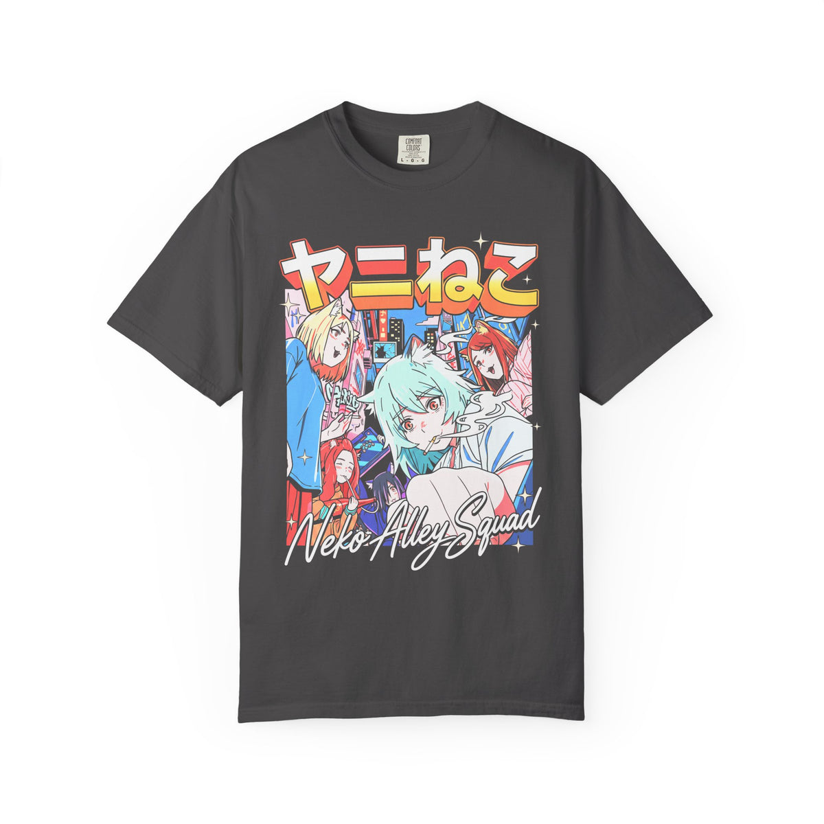 Neko Alley Squad Classic Tee | Anime Cat Girl | Retro Graphic